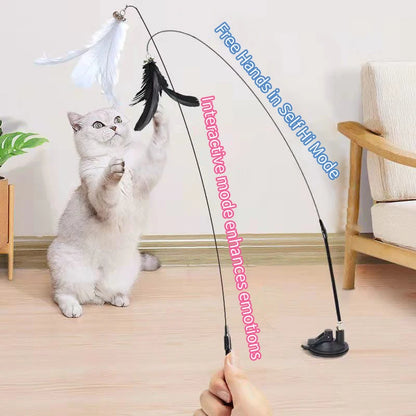 Interactive Toy Hands-Free Feather Wand