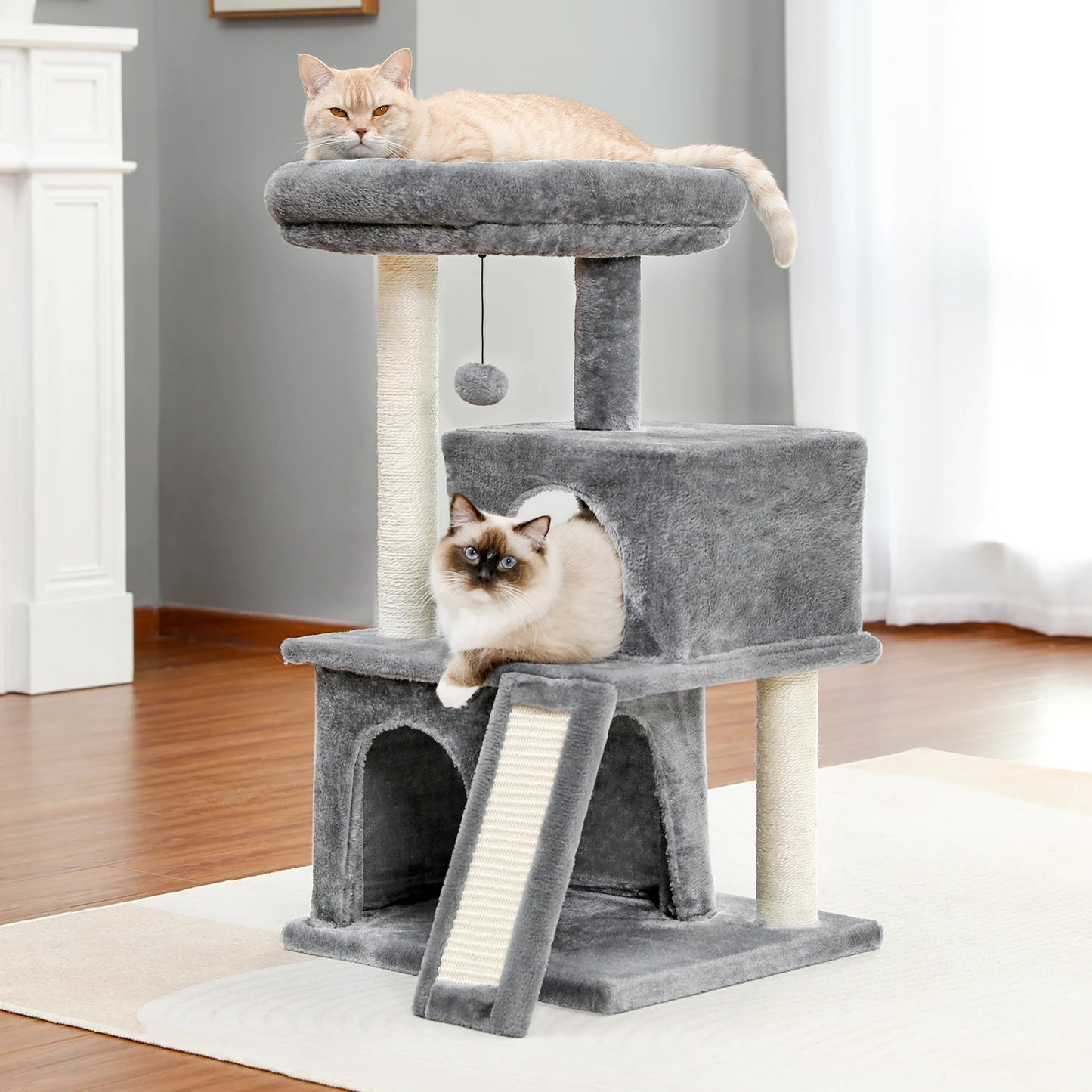 Luxury Cat Tree with Double Condos & Hammock