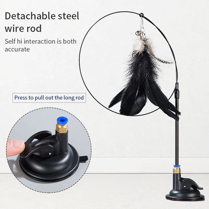 Interactive Toy Hands-Free Feather Wand